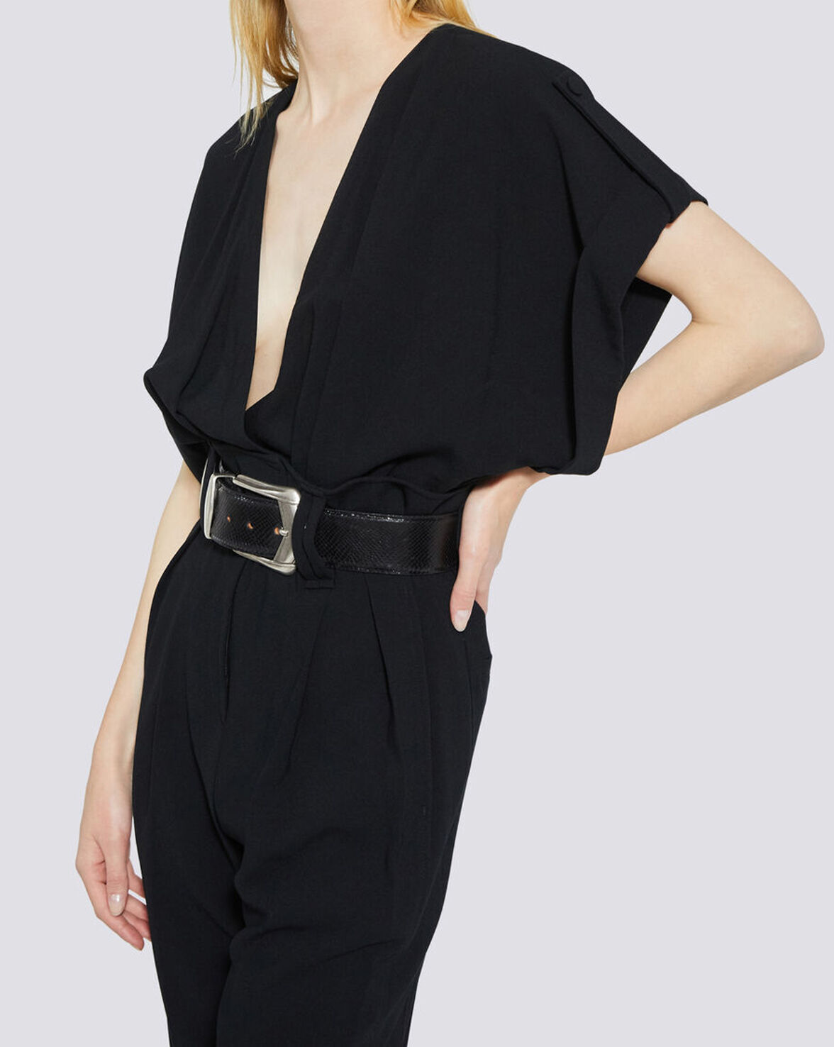 CASPIAN RELAXED V NECK JUMPSUIT image number null